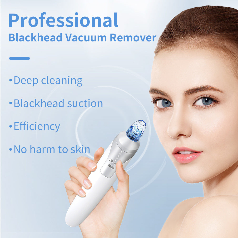 Electric Blackhead Remover with 4 Suction Heads – Rechargeable Pore Cleaner