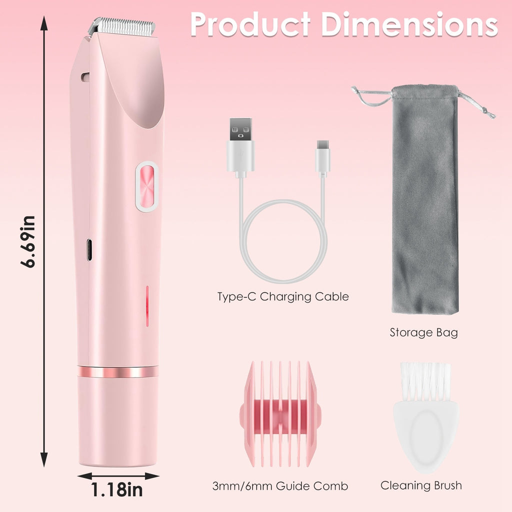 2-in-1 Women’s Dual-Head Bikini Trimmer – Waterproof, Rechargeable & Cordless Shaver