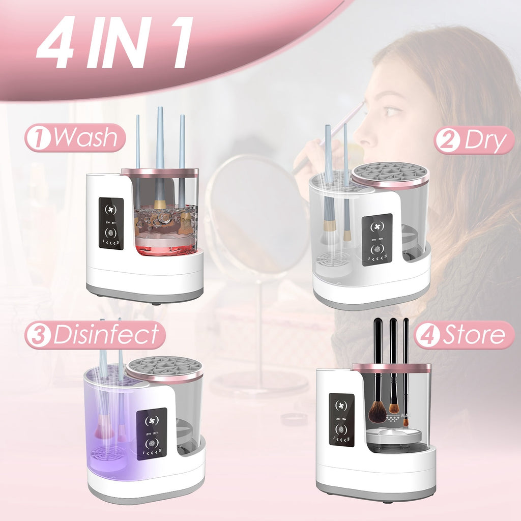 4-in-1 Electric Makeup Brush Cleaner & Dryer with UV Light