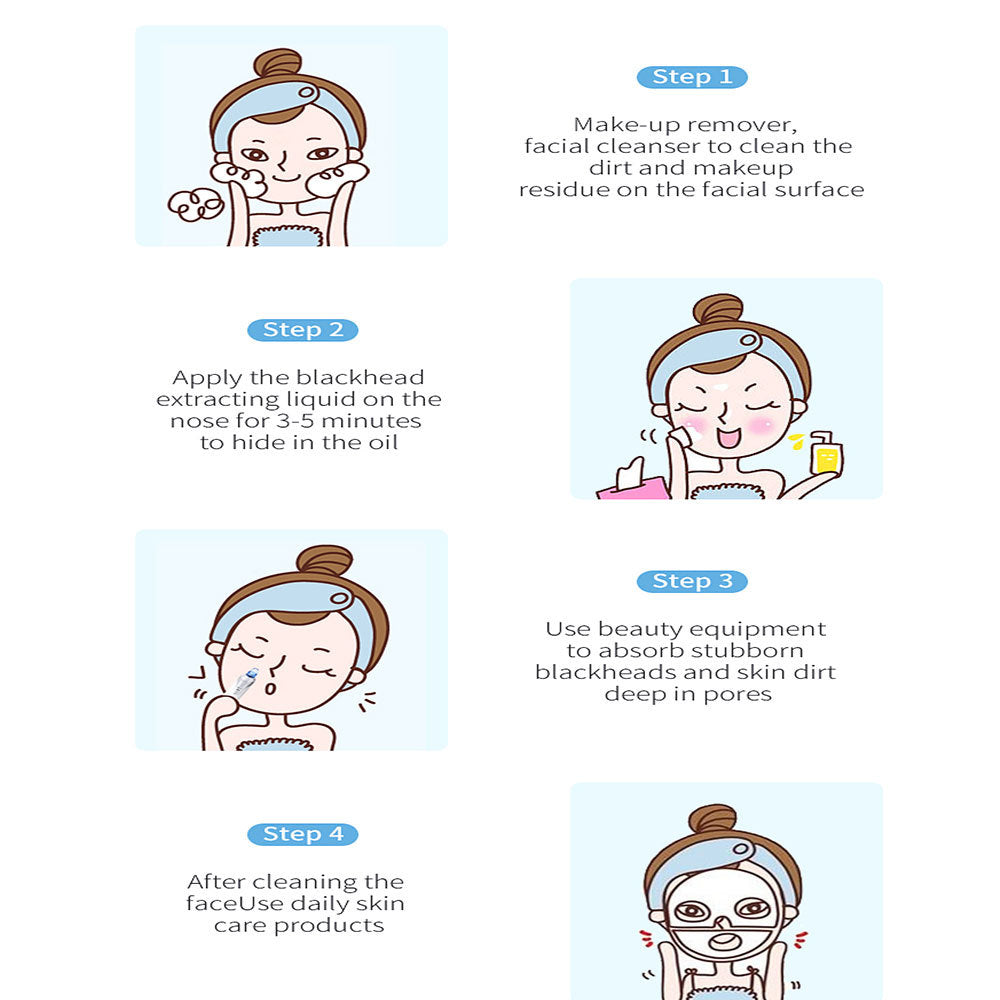 Electric Blackhead Remover with 4 Suction Heads – Rechargeable Pore Cleaner