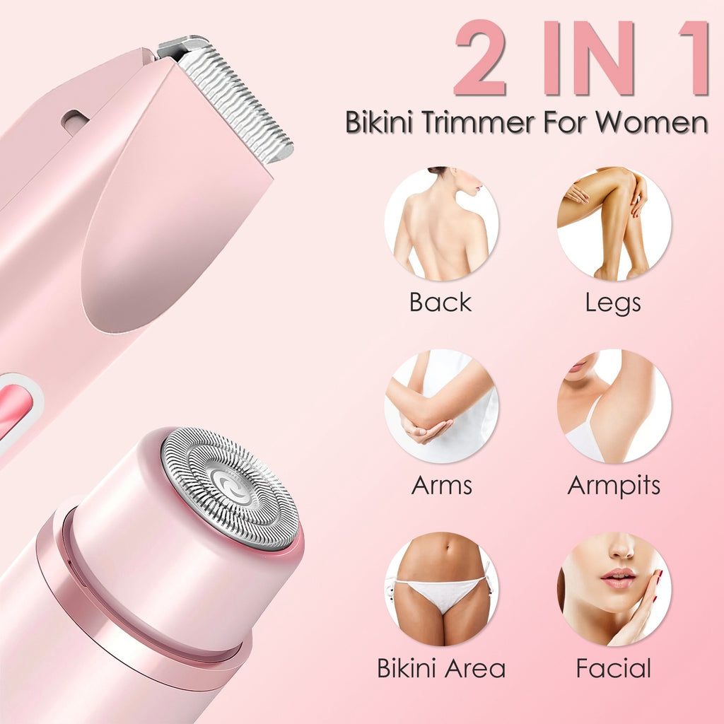 2-in-1 Women’s Dual-Head Bikini Trimmer – Waterproof, Rechargeable & Cordless Shaver