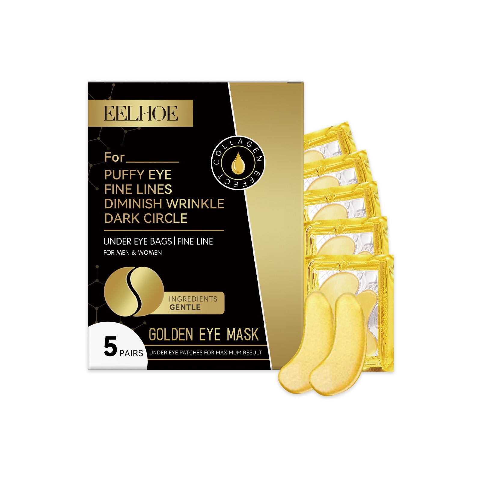EELHOE 24K Gold Firming Eye Mask – Anti-Aging & Hydrating