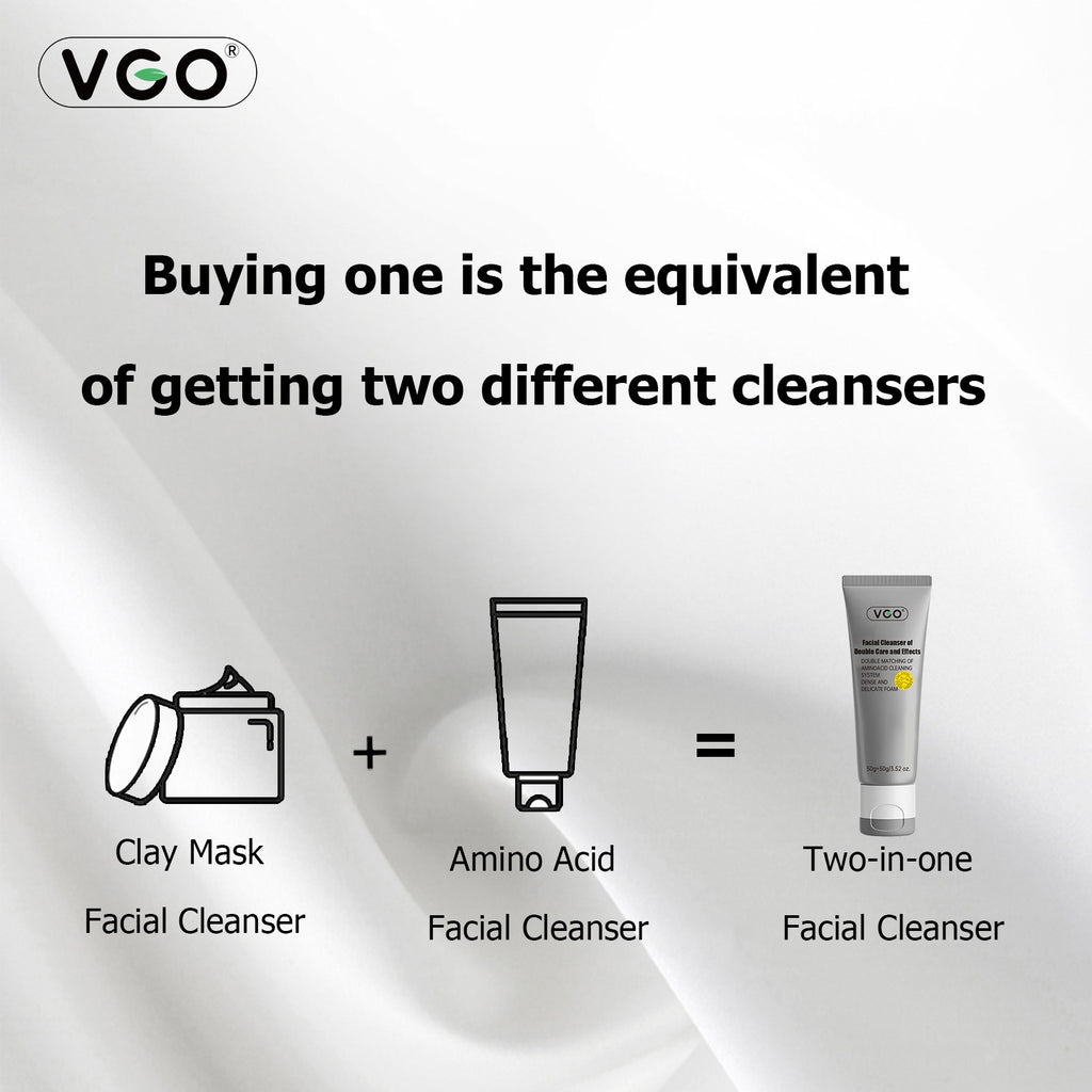 Double-Action Facial Cleanser – Amino Acid Formula for Deep & Gentle Care (50g + 50g)