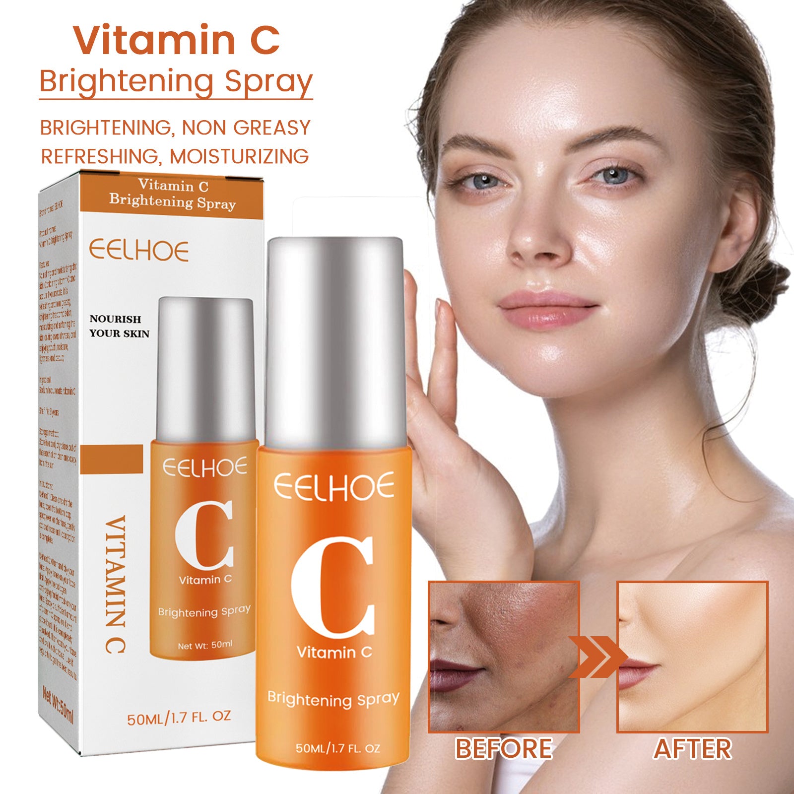 EELHOE Vitamin C Moisturizing Spray – Hydrating, Firming & Brightening Face MistN